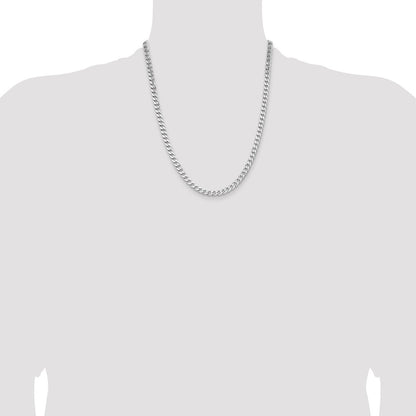 Sterling Silver Rhodium-plated 5.7mm Curb Chain