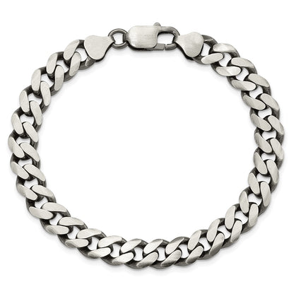 Sterling Silver Antiqued 9.3mm Curb Chain