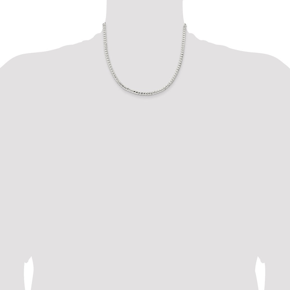 Sterling Silver 4.5mm Concave Beveled Curb Chain