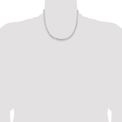 Sterling Silver 4.5mm Concave Beveled Curb Chain