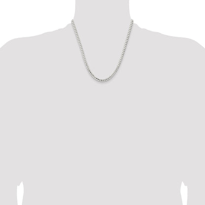 Sterling Silver 4.5mm Concave Beveled Curb Chain