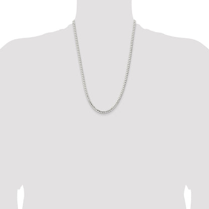 Sterling Silver 4.5mm Concave Beveled Curb Chain
