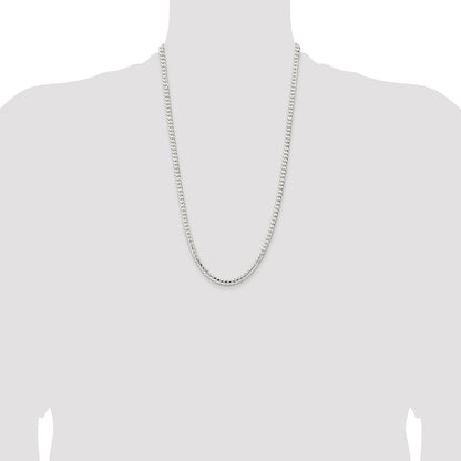 Sterling Silver 4.5mm Concave Beveled Curb Chain