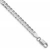 Sterling Silver Rhodium-plated 4.5mm Concave Beveled Curb Chain