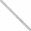 Sterling Silver Rhodium-plated 4.5mm Concave Beveled Curb Chain
