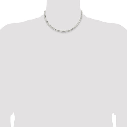 Sterling Silver 5.65mm Concave Beveled Curb Chain