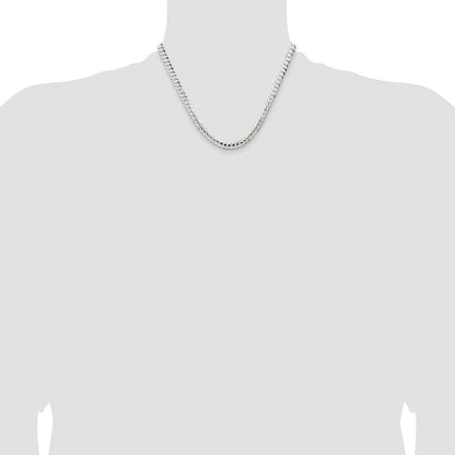 Sterling Silver 5.65mm Concave Beveled Curb Chain