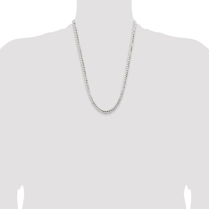 Sterling Silver 5.65mm Concave Beveled Curb Chain