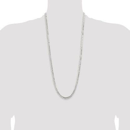 Sterling Silver 5.65mm Concave Beveled Curb Chain