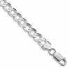 Sterling Silver Rhodium-plated 6.75mm Concave Beveled Curb Chain