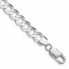Sterling Silver Rhodium-plated 7.8mm Concave Beveled Curb Chain