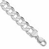 Sterling Silver Rhodium-plated 14.0mm Concave Beveled Curb Chain