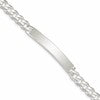 Sterling Silver Curb Link ID Bracelet