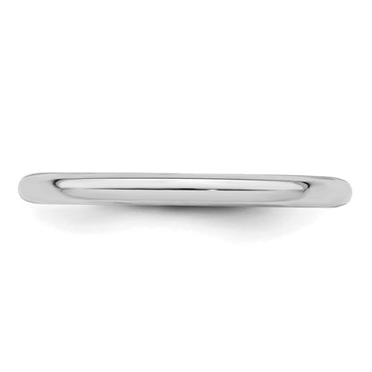 Sterling Silver Rhodium-plated 2mm Comfort Fit Size 8.5 Band