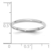 SS Rhodium-plated 2mm Comfort Fit Size 7 Band