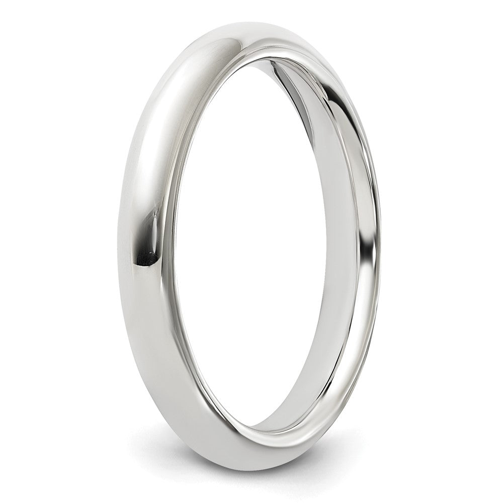 Sterling Silver Rhodium-plated 3mm Comfort Fit Size 5.5 Band