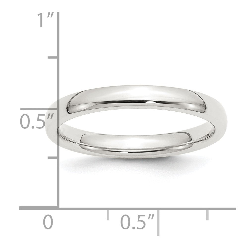 Sterling Silver 3mm Comfort Fit Size 10.5 Band