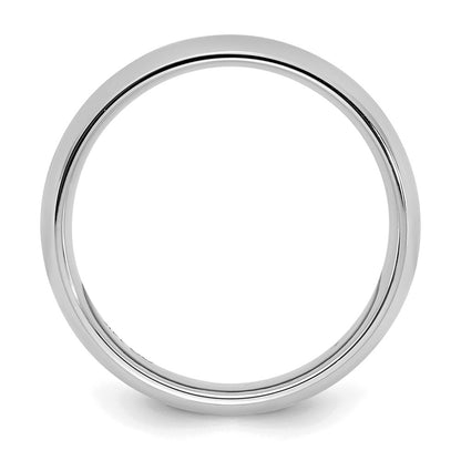 Sterling Silver Rhodium-plated 3mm Comfort Fit Size 6.5 Band