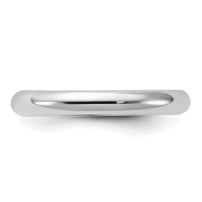 Sterling Silver Rhodium-plated 3mm Comfort Fit Size 5.5 Band