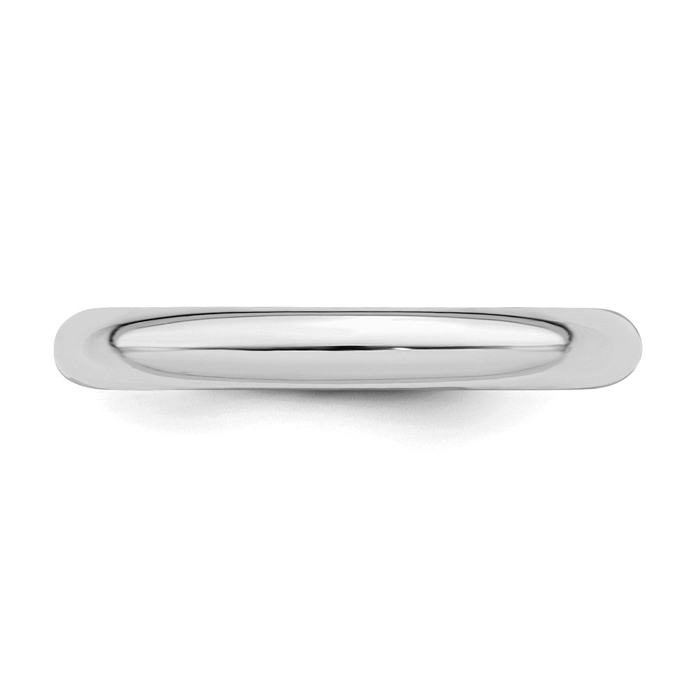 Sterling Silver Rhodium-plated 3mm Comfort Fit Size 6 Band