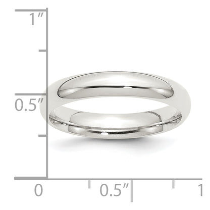 Sterling Silver 4mm Comfort Fit Size 10 Band