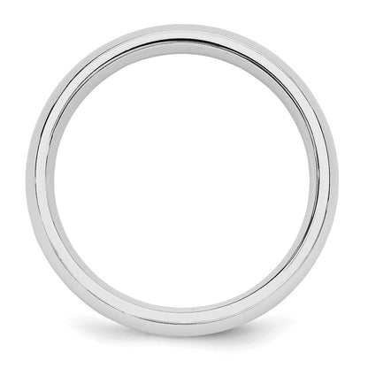 Sterling Silver Rhodium-plated 5mm Comfort Fit Size 6.5 Band