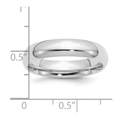 Sterling Silver Rhodium-plated 5mm Comfort Fit Size 9.5 Band