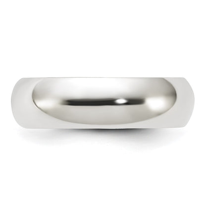 Sterling Silver Rhodium-plated 6mm Comfort Fit Size 11 Band
