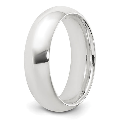 Sterling Silver Rhodium-plated 6mm Comfort Fit Size 13.5 Band