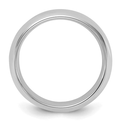 Sterling Silver Rhodium-plated 6mm Comfort Fit Size 7 Band