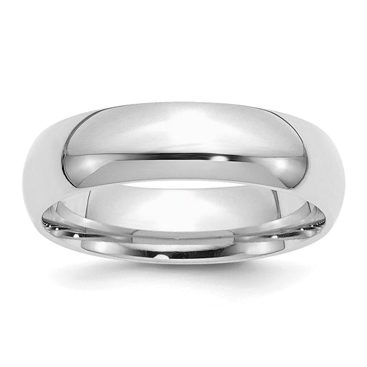 Sterling Silver Rhodium-plated 6mm Comfort Fit Size 12.5 Band