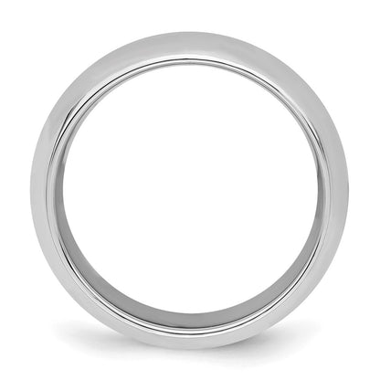 Sterling Silver Rhodium-plated 7mm Comfort Fit Size 6 Band