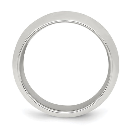 Sterling Silver Rhodium-plated 8mm Comfort Fit Size 8.5 Band