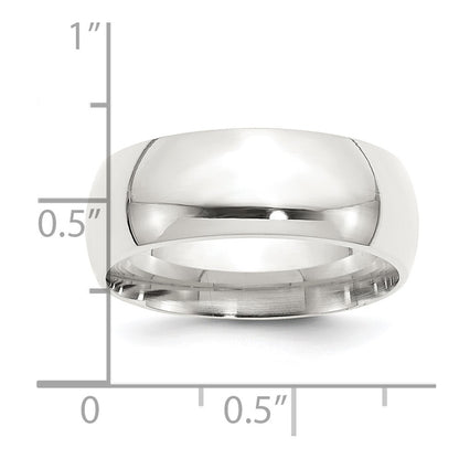 Sterling Silver 8mm Comfort Fit Size 9 Band