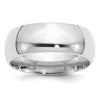 Sterling Silver Rhodium-plated 8mm Comfort Fit Size 8.5 Band