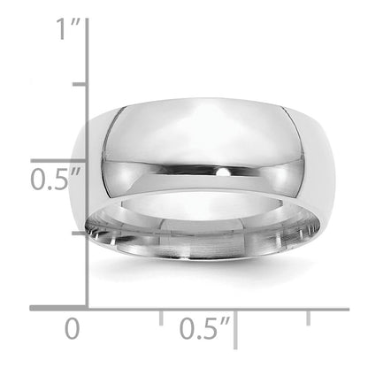 Sterling Silver Rhodium-plated 9mm Comfort Fit Size 6 Band