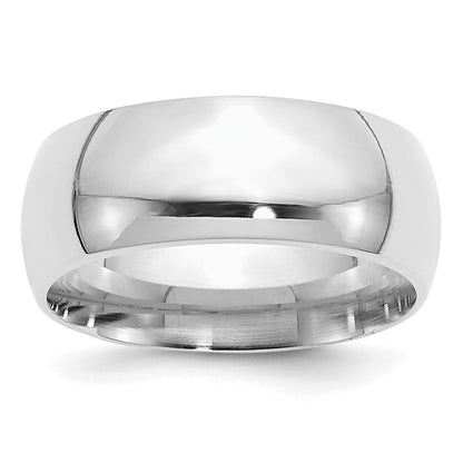 Sterling Silver Rhodium-plated 9mm Comfort Fit Size 6 Band