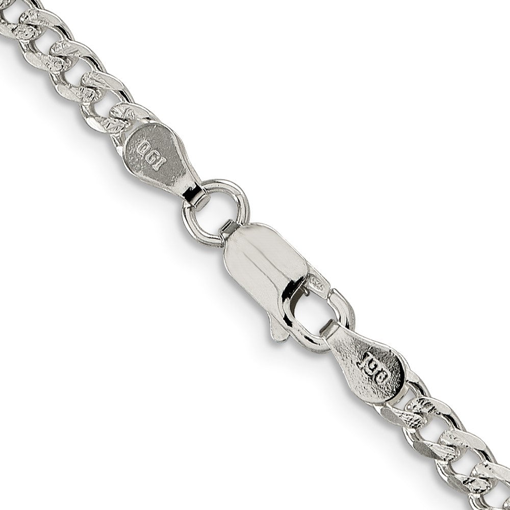 Sterling Silver 3.8mm Pav Curb Chain