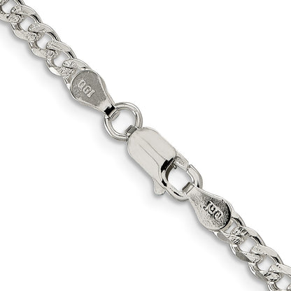 Sterling Silver 3.8mm Pav Curb Chain