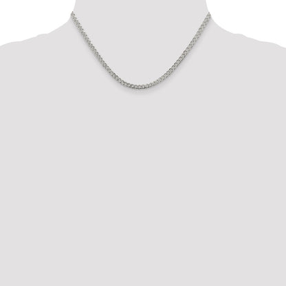Sterling Silver 3.8mm Pav Curb Chain