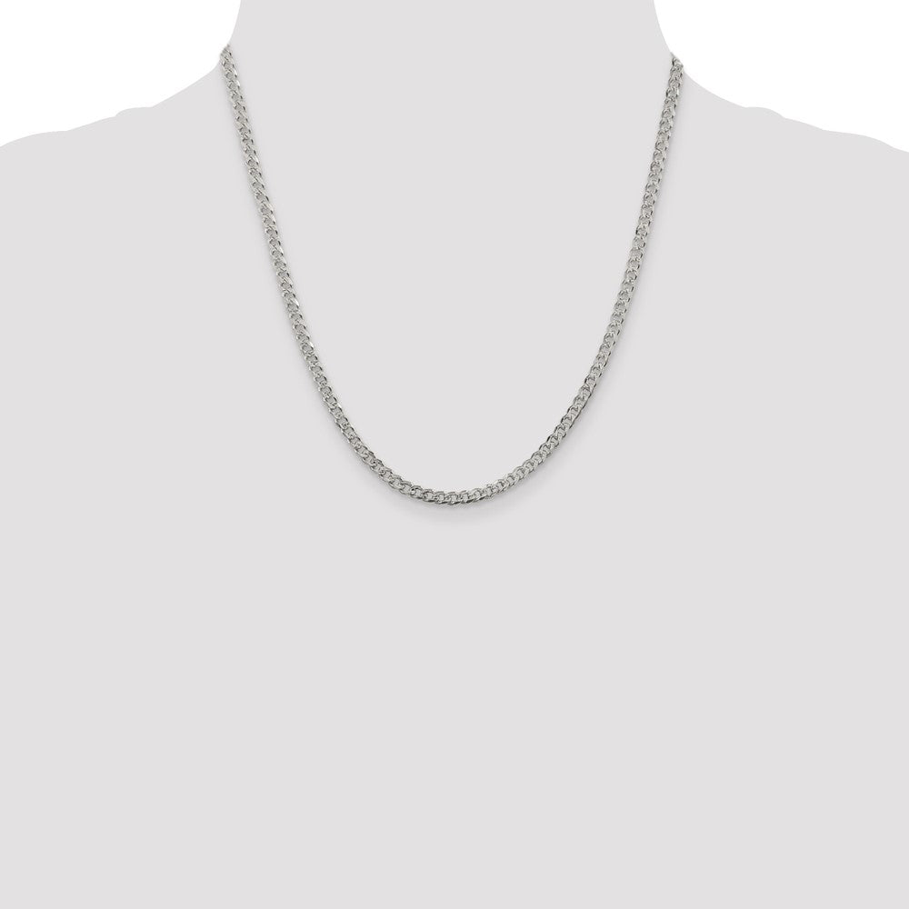 Sterling Silver 3.8mm Pav Curb Chain