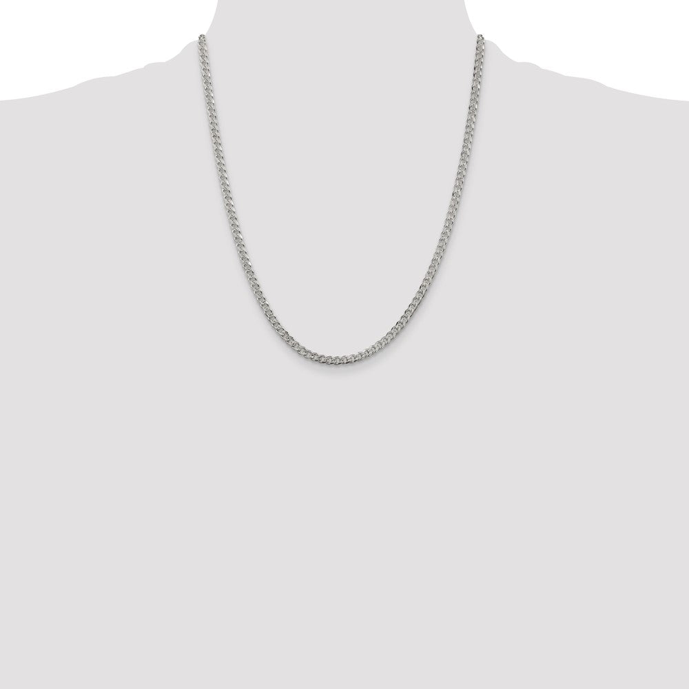 Sterling Silver 3.8mm Pav Curb Chain