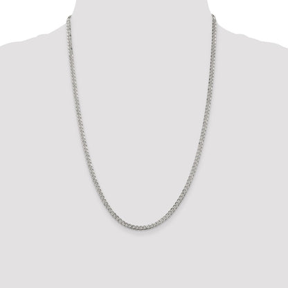 Sterling Silver 3.8mm Pav Curb Chain