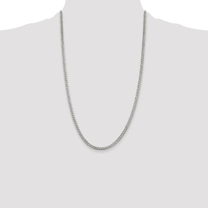 Sterling Silver 3.8mm Pav Curb Chain