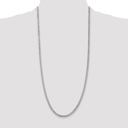 Sterling Silver 3.8mm Pav Curb Chain