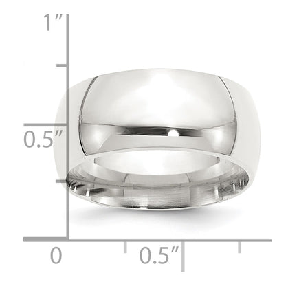 Sterling Silver 10mm Comfort Fit Size 11 Band