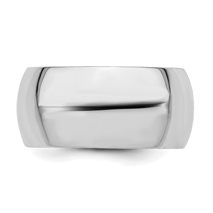 Sterling Silver Rhodium-plated 10mm Comfort Fit Size 6 Band