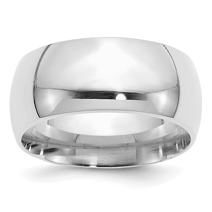 Sterling Silver Rhodium-plated 10mm Comfort Fit Size 9 Band