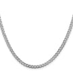 Sterling Silver Rhodium-plated 3.8mm Pav Curb Chain