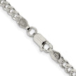 Sterling Silver Rhodium-plated 3.8mm Pav Curb Chain